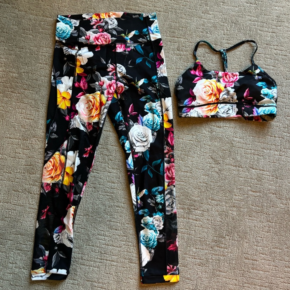 Zyia floral leggings and bra